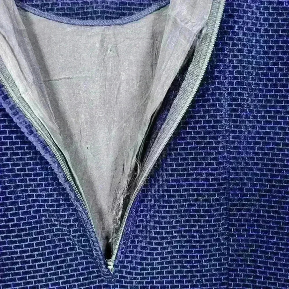 VINTAGE Ming Ying Japanese Blue Velour 1950s Mini Dress Long Sleeve Women Small - Picture 6 of 13